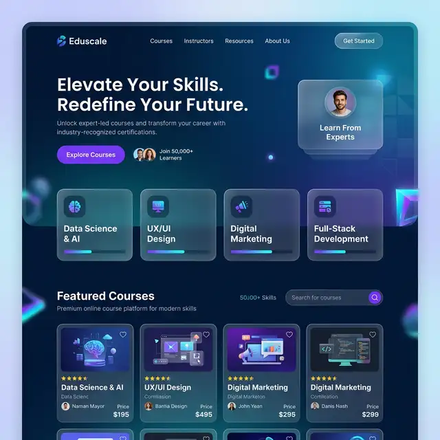 Desain Website Premium E-Learning & Kursus