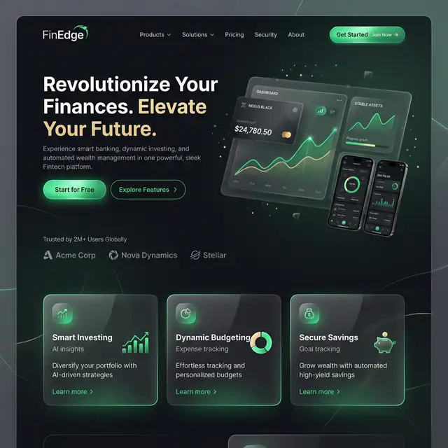 Desain Website Premium Finance & Fintech
