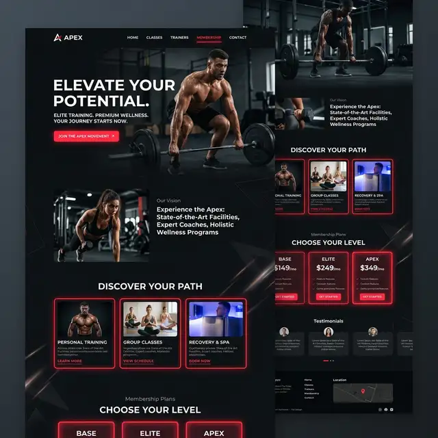 Desain Website Premium Kebugaran & Gym
