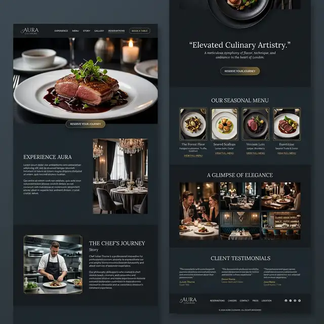 Desain Website Premium Fine Dining & Resto